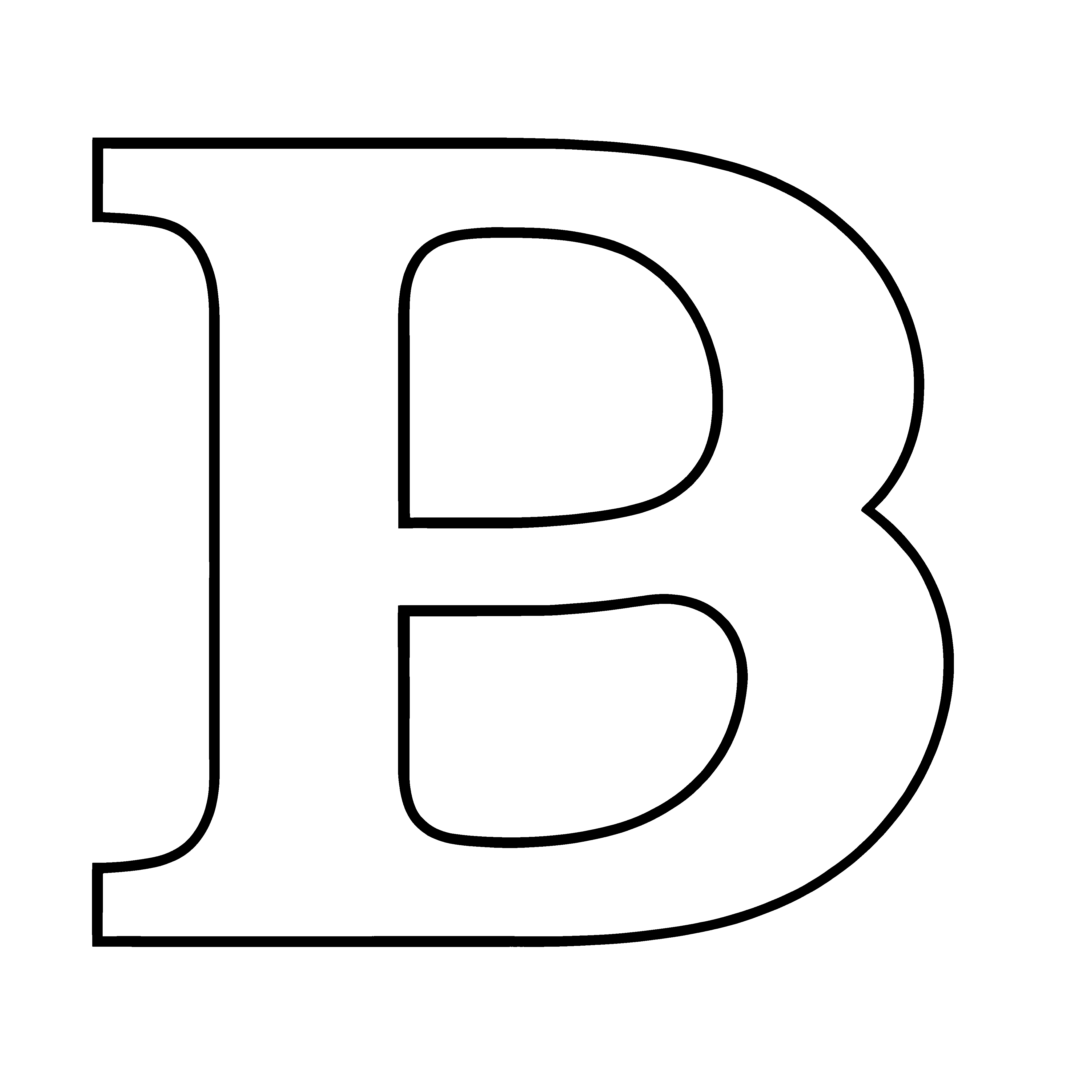 Großer Buchstabe B in ansprechendem Schwarz-Weiß Malvorlage für fantasievolle Kinder mit Sprachfreude