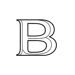 Bezaubernder Buchstabe B in scharfem Schwarz-Weiß Ausmalvorlage für kleine Schriftsteller mit kreativen Ideen