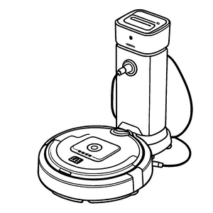Roboter-Staubsauger im Einsatz Ausmalbild für flinke Sauberkeitskünstler