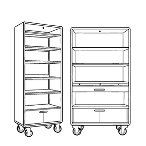 Fantasievoller Rollschrank mit schicker Sternenverzierung Malvorlage für kleine Designerassistenten