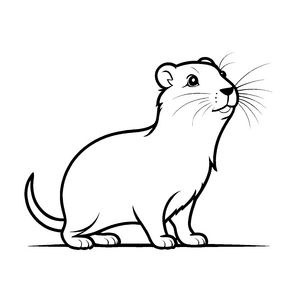 Bezaubernder Lemming mit großen Ohren im Schnee Ausmalmotiv für fantasievolle Entdecker