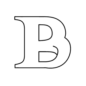Beeindruckender Buchstabe B in klassischem Schwarz-Weiß Ausmalmotiv für neugierige Entdecker mit sprühenden Ideen