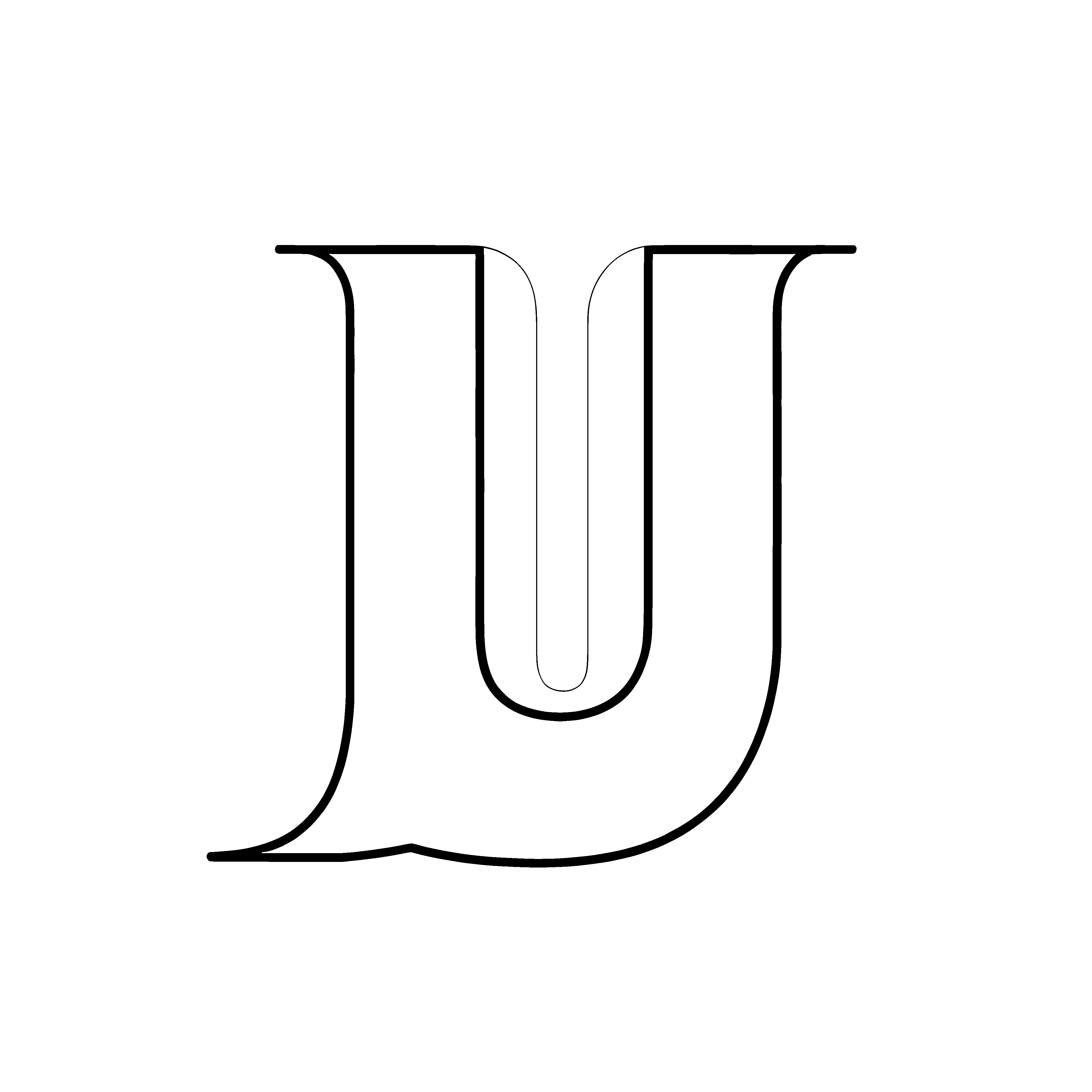 Kreativer Buchstabe U als fesselndes Ausmalbild für kleine Schriftsteller