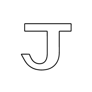 Kreativer Buchstabe J Ausmalbild für kleine Schriftsteller