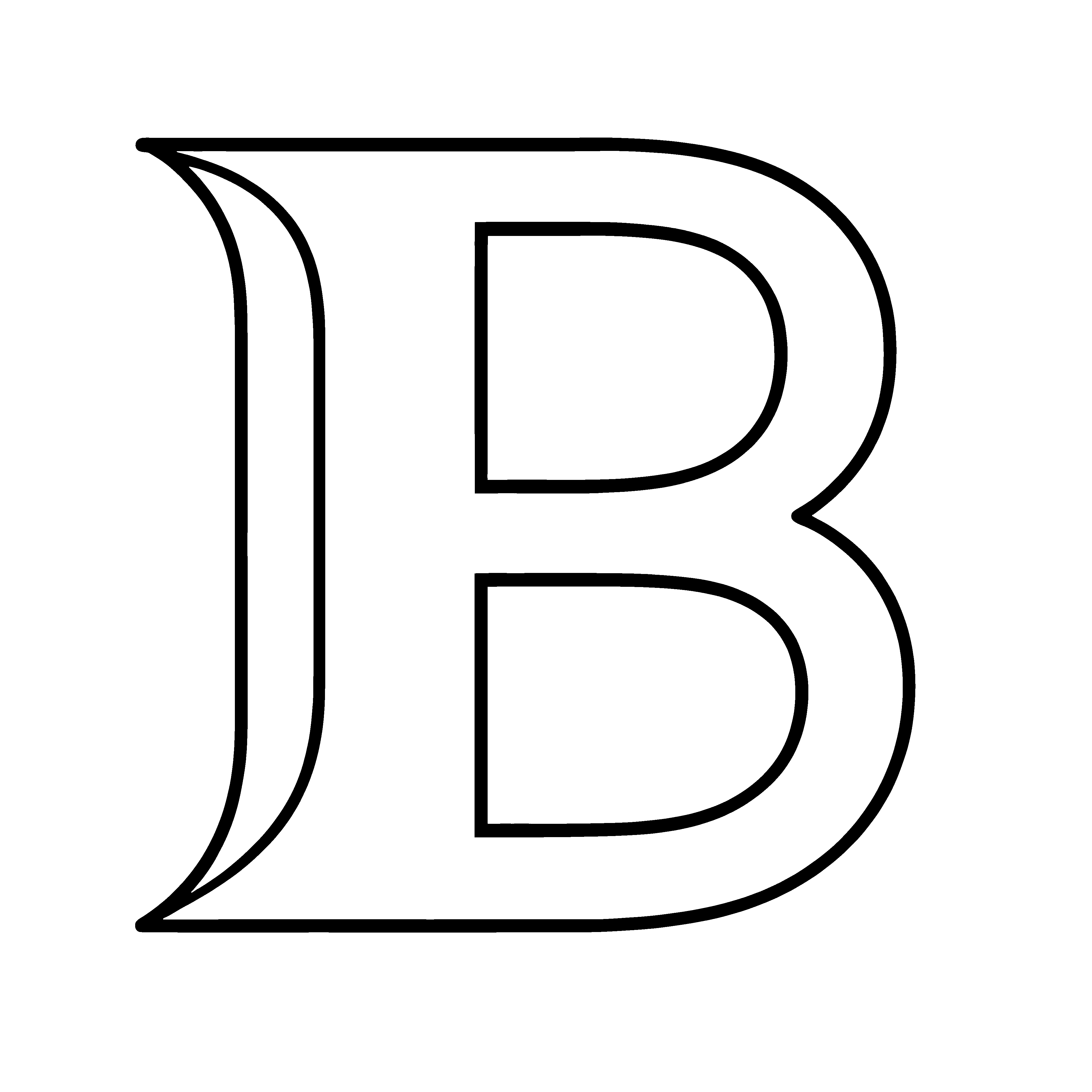 Kreativer Buchstabe B in elegantem Schwarz-Weiß Ausmalvorlage für sprachbegeisterte Zauberer mit Fantasie
