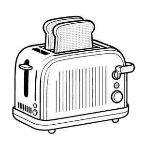 Stylischer Toaster mit knusprigem Toast Motiv für kleine Küchenkünstler