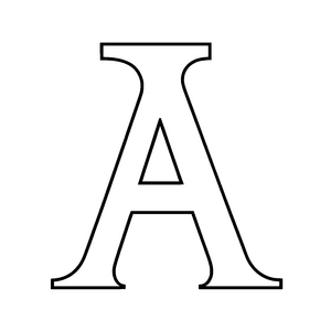 Futuristischer Buchstabe A mit markanter Kontur Malvorlage für kreative Wortzauberer