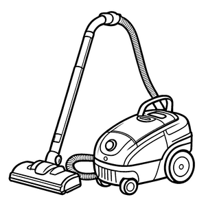 Schicker Staubsauger mit Pinselaufsatz und Stern Malbild für kleine Ordnungskünstler