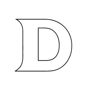 Wundervoller Buchstabe D als Ausmalbild für fantasiereiche Entdecker