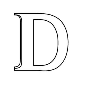 Faszinierender Buchstabe D in klaren Linien Ausmalbild für kleine Buchstabenforscher