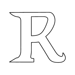 Bezaubernder Buchstabe R in spielerischem Design Ausmalbild für neugierige Formenforscher
