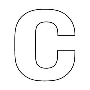 Kreatives C in kräftigen Linien Ausmalvorlage für kleine Schriftentdecker