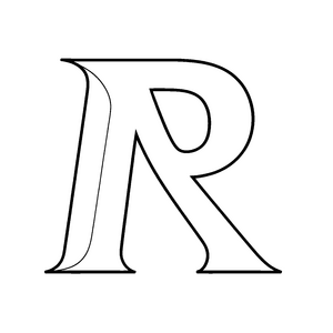 Faszinierender Buchstabe R im eleganten Look Ausmalvorlage für kleine Schriftgestalter