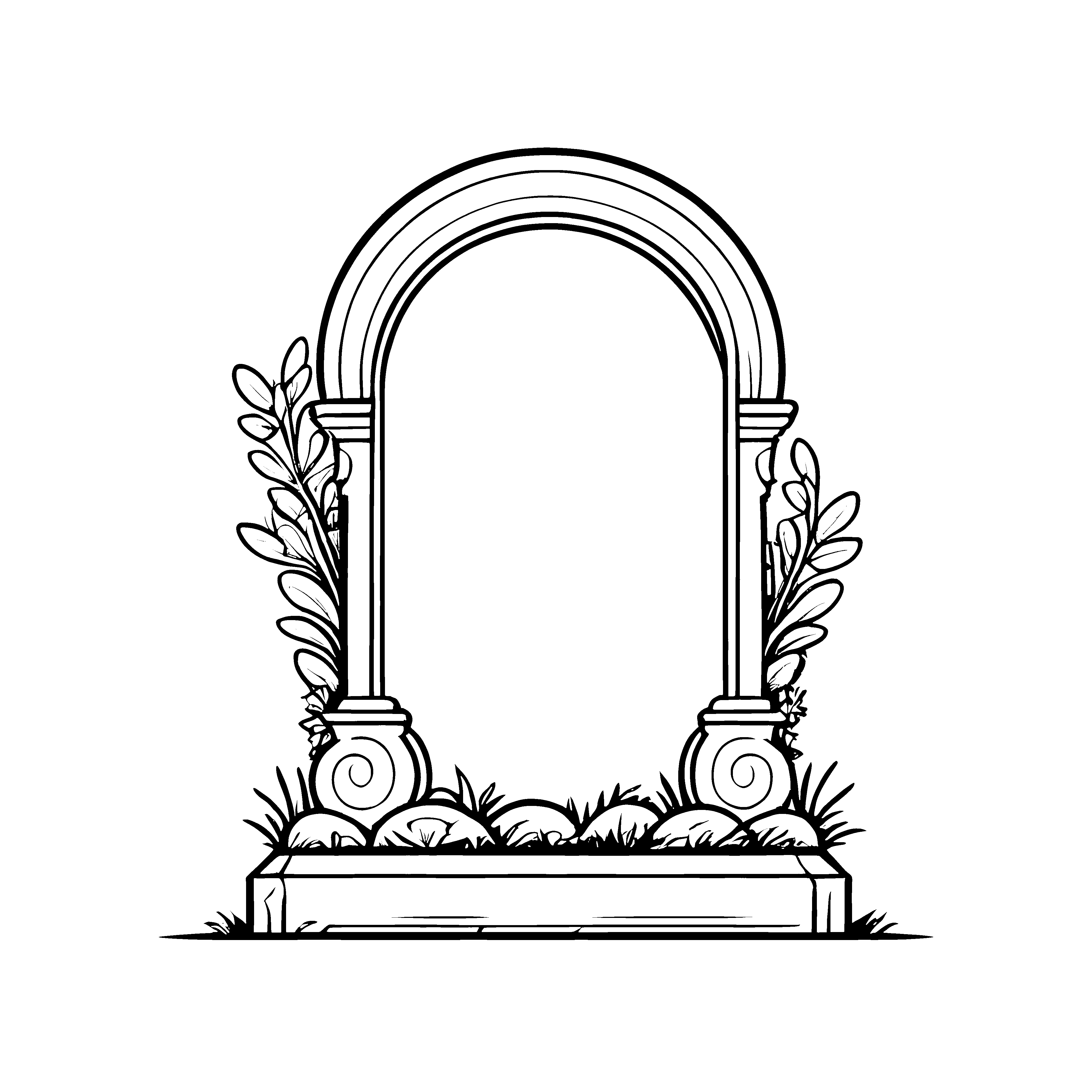 Einzigartiger Grabstein mit geheimnisvollen Symbolen Ausmalbild für kleine Forscher und fantasievolle Geschichtenerzähler
