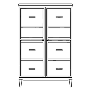 Stilvoller Wäscheschrank im Vintage-Design Ausmalbild für kleine Entdecker