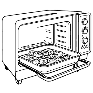 Verführerischer Toasterofen mit knusprigen Kartoffeln Ausmalvorlage für neugierige Küchenforscher