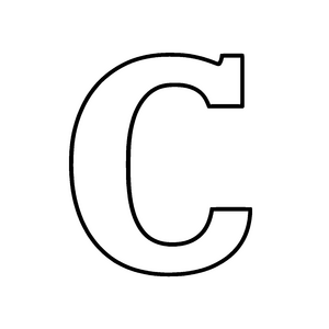 Coole C-Form in stilvollem Design Ausmalmotiv für flinke Schriftgestalter