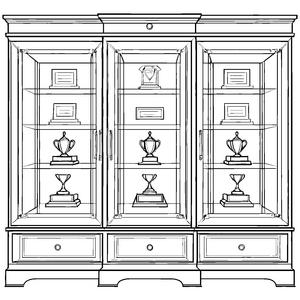 Prächtiger Trophäenschrank mit glänzenden Auszeichnungen Bastelmotiv für kreative Meister und zukünftige Stars
