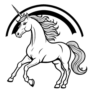 Fantasievolles Einhorn springt über schimmernde Sterne Ausmalbild für magische Erlebnissucher
