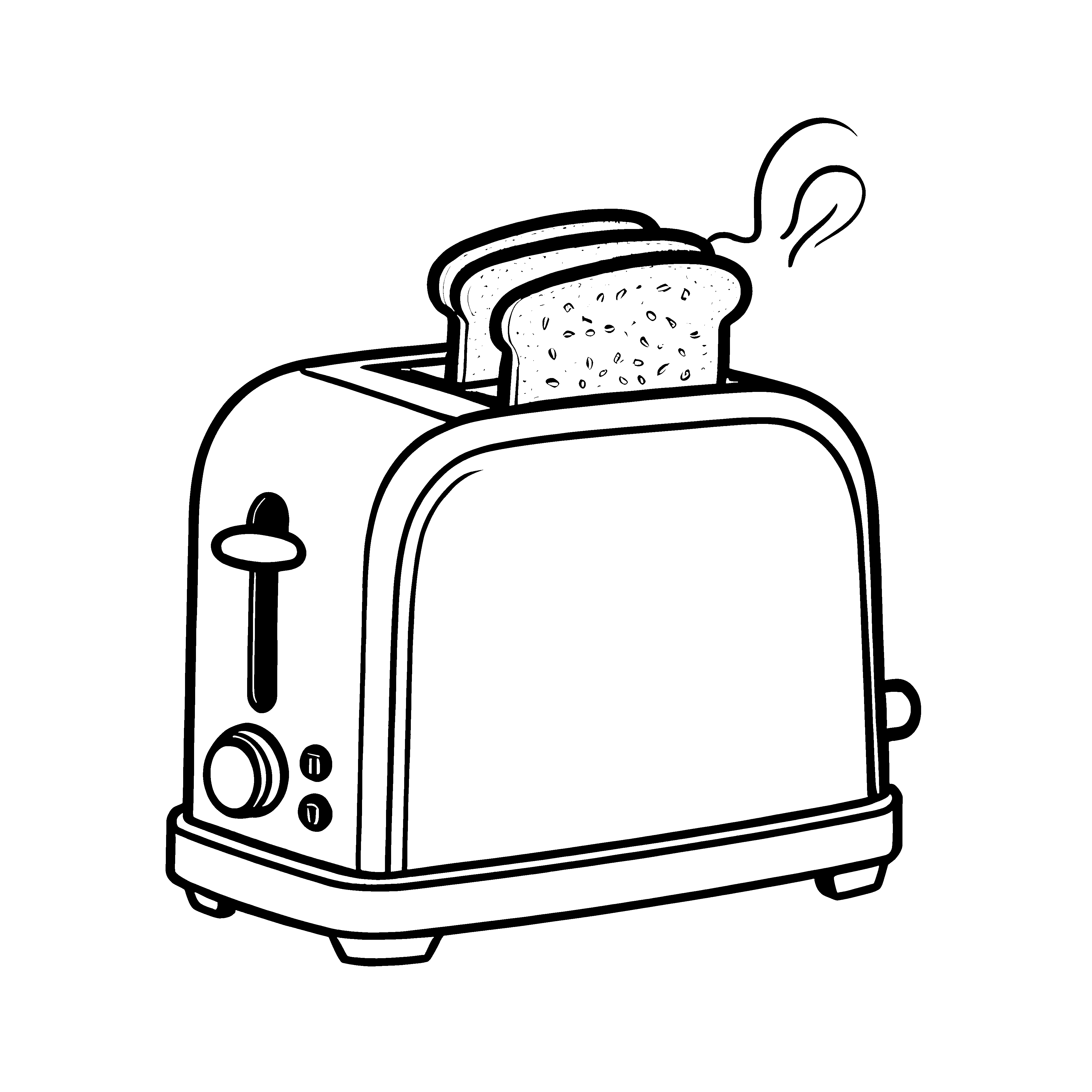 Verführerischer Toaster mit leckerem Frühstücksbrocken Ausmalvorlage für hungrige Kreativköpfe