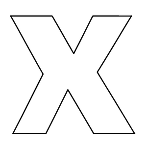 Faszinierendes X in klaren Konturen Malvorlage für neugierige Alphabet-Abenteurer