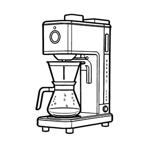 Kreative Kaffeemaschine mit perfektem Kaffeegenuss Ausmalmotiv für kleine Kaffeekünstler