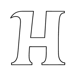 Kreativer Buchstabe H mit fantasievollem Design Malvorlage für kleine Kunstfreunde