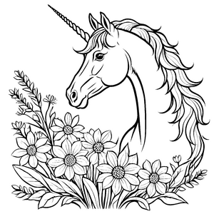 Zauberhaftes Einhorn umgeben von funkelnden Sternen Ausmalbild für fantasievolle Entdecker und kleine Traumfarbenkünstler