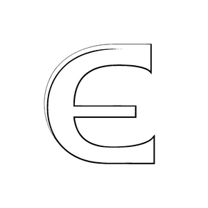 Begeisternder Buchstabe E im minimalistischen Stil Ausmalmotiv für kleine Schriftsteller