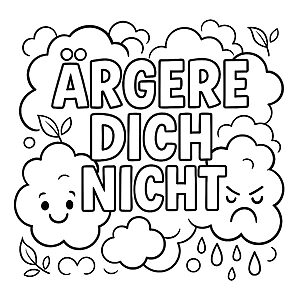 Wolke mit kreativer Botschaft Ausmalbild für nachdenkliche Wortakrobaten