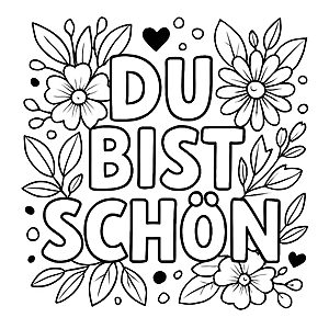 Blühende Weisheit mit inspirierendem Spruch Ausmalbild für fantasievolle Gedankenakrobaten