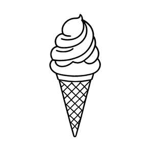 Bezaubernde Eiswaffel mit luftigem Sahnetraum Ausmalbild für fantasievolle Schleckermäuler