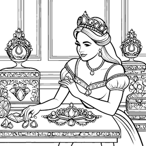 Glanzvolle Königin mit schimmernder Tiara Malmotiv für fantasievolle Schmuckgestalter