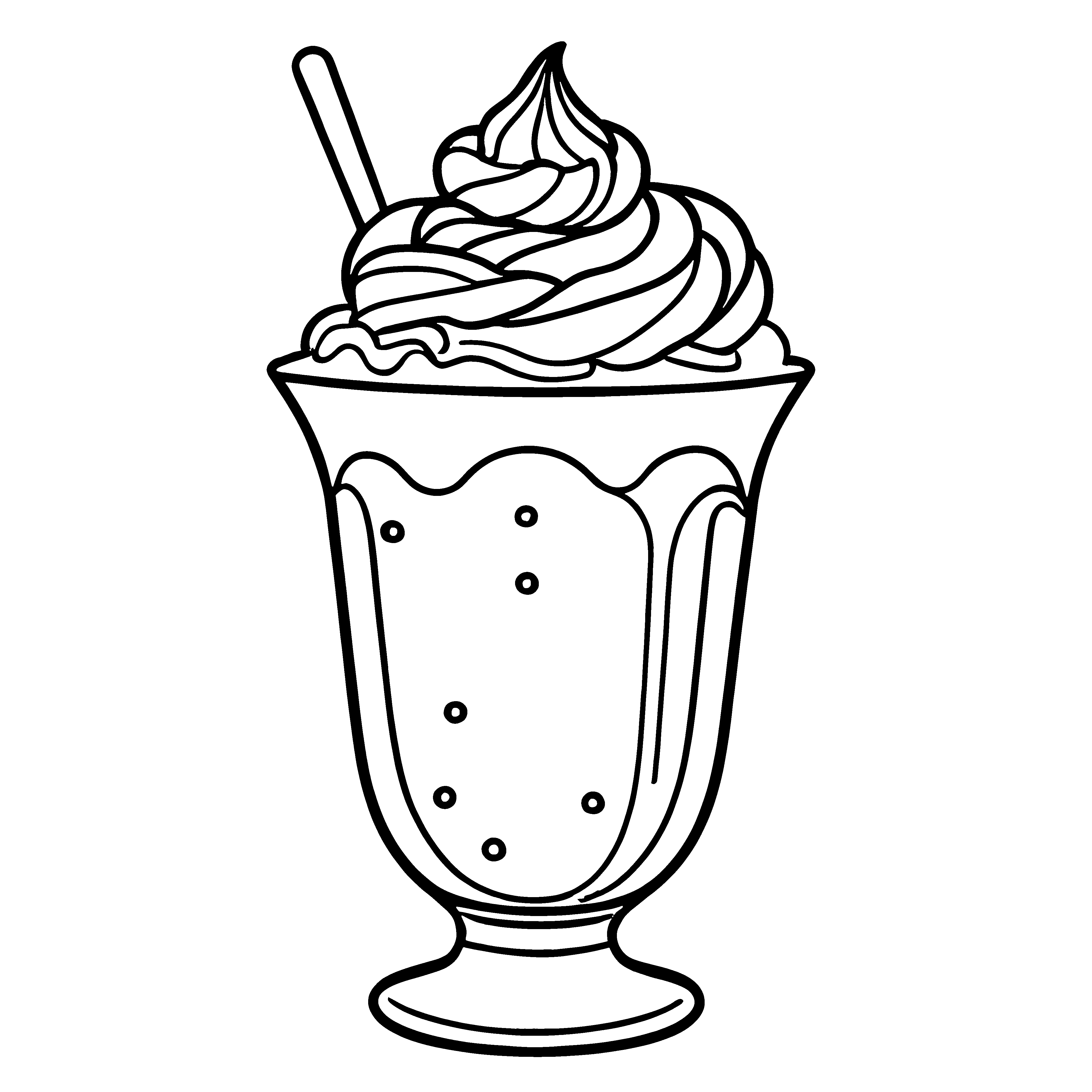 Sternenverzierter Eisbecher mit Schokolade und Sahne Ausmalmotiv für kleine Strahlenkünstler auf süßer Genussreise