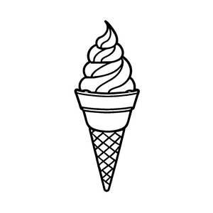 Verführerische Eiswaffel mit raffiniertem Design Malvorlage für schlaue Süßigkeiten-Erforscher