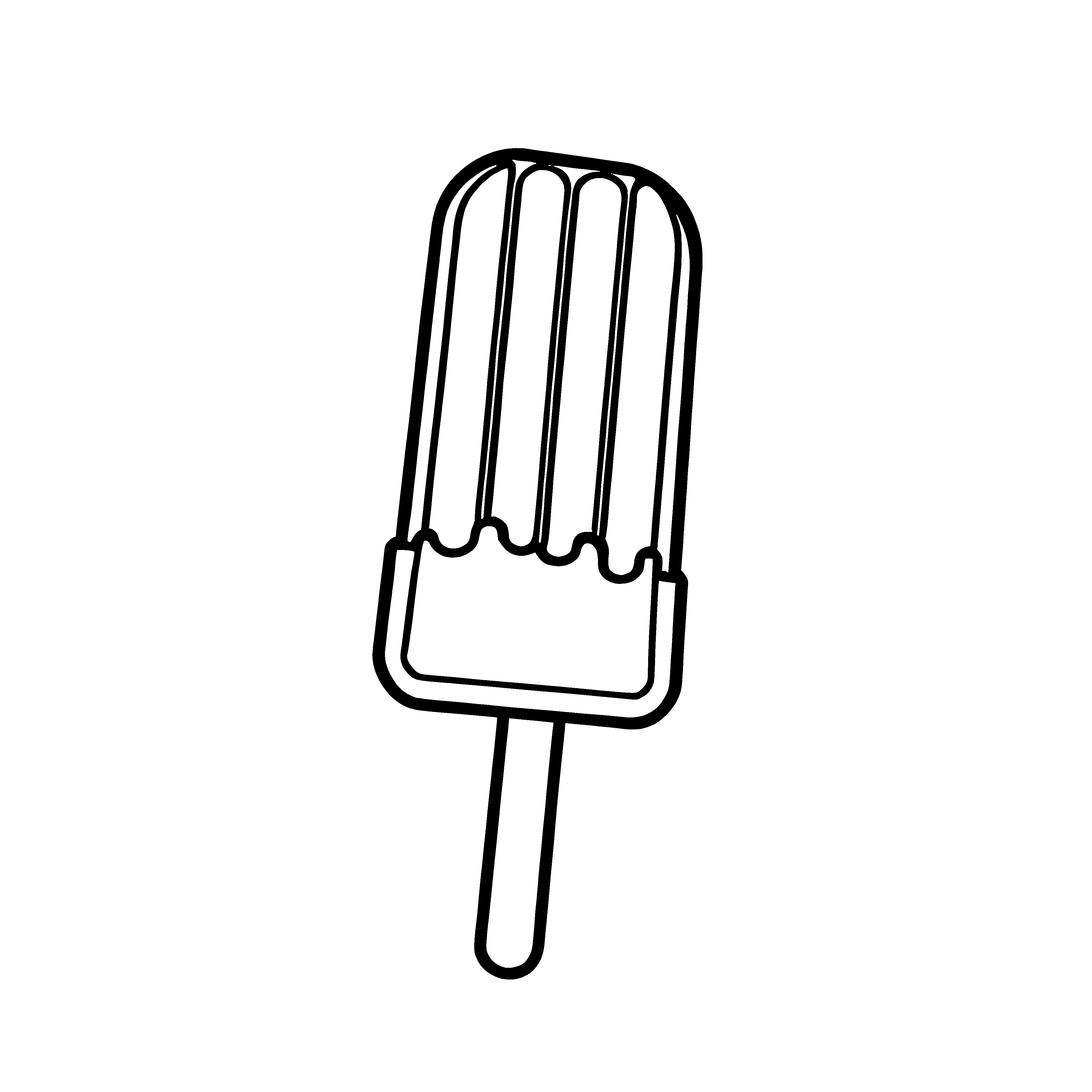 Schillerndes Eis am Stiel mit aufregendem Muster Bastelvorlage für fantasievolle Malabenteurer