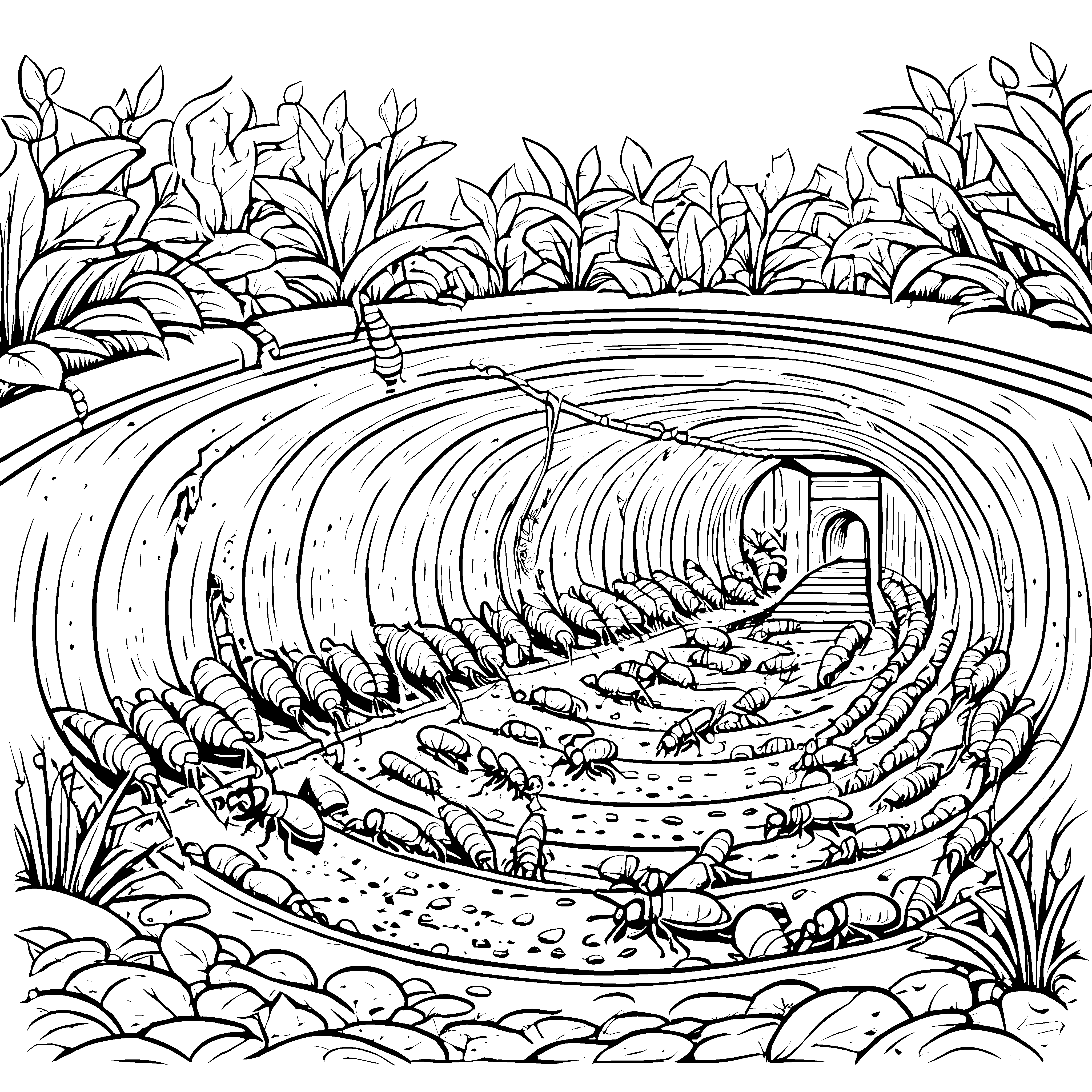 Termitenhügel in der Natur Ausmalvorlage für neugierige Entdecker