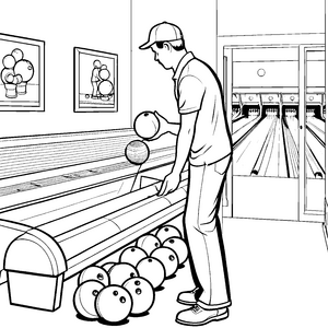 Spannende Bowlingkugeln rollen über die Bahn Bastelvorlage für kleine Sporthelden
