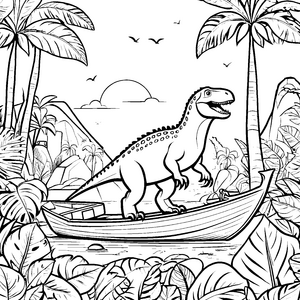 Dynamischer Albertosaurus auf Abenteuerfahrt Malvorlage für junge Entdecker