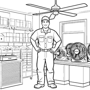 Kreativer Ventilator mit aktivem Küchenhelfer Ausmalmotiv für kleine Meisterköche und furchtlose Entdecker