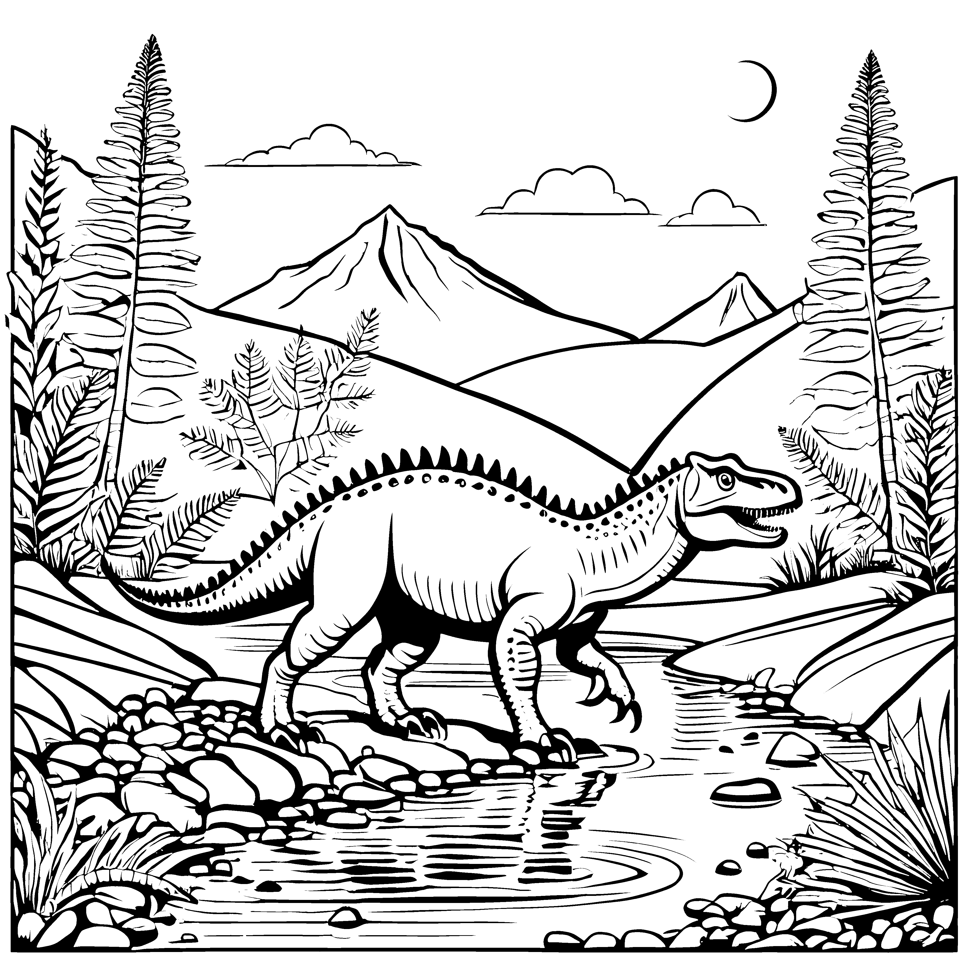 Faszinierender Carnotaurus auf Abenteuer-Reise Malmotiv für junge Entdecker