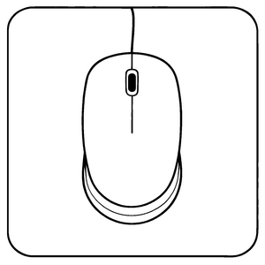 Spannende Computer-Maus auf dem Mauspad Malvorlage für digitale Künstler