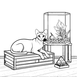 Sphynx Katzen-Motiv