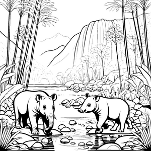 Tapir Jungtiere-Motiv