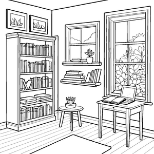 Kreative Bücherschrank-Oase für neugierige Bücherwürmer
