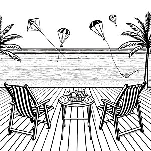 Entspannende Klappstühle am Strand für sonnige Abenteurer
