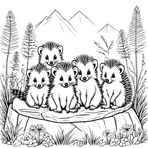 Stachelschwein-Babys-Motiv