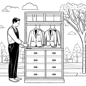 Stilvolles Herren Sakko im eleganten Schrank Ausmalmotiv für schicke Entdecker