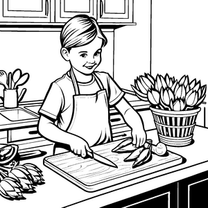 Kreatives Kochen mit frischen Artischocken für kleine Küchenchefs