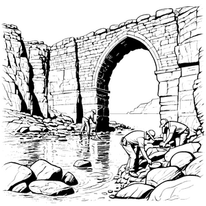 Spannende Archäologen bei geheimnisvoller Schatzsuche Malvorlage für kreative Entdecker